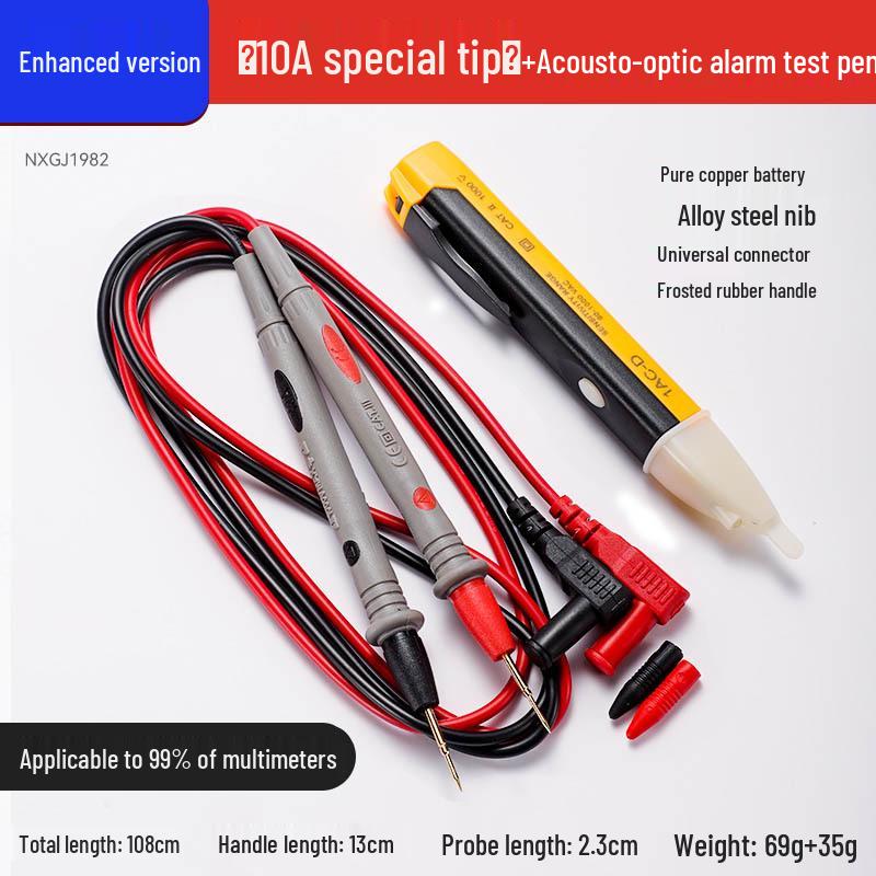 High-Precision Multimeter Test Leads with Sharp Probes and Silicone Wires