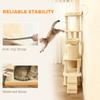 170 Cm Large Cat Tree Cat Tower With 7 Scratching Posts Tunnel 2 Condos Hammock Perch Ramp Pompoms Beige