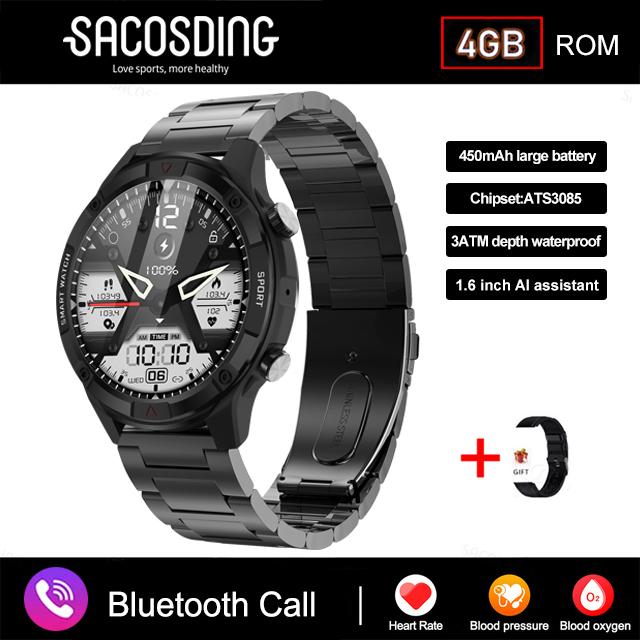 Smart Watch Men Amoled Display Sports Watches 4g Rom Voice Calling Local Music Waterproof Men Smartwatch For Xiaomi Android