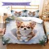 Cute animalsinthesnow Pattern Bedding Quilt Set Quilt Cover Pillowcase Home Decoration Birthday Gift (1 * duvet cover + 2 * pillowcase, without core)