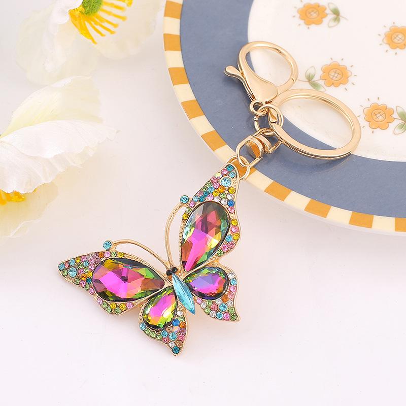 Butterfly Rhinestone Metal Keychain Pendant