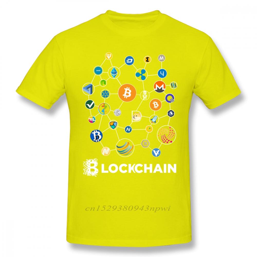 Blockchain BitCoin Litecoin Ripple Ethereum Cryptocurrency T Shirt For Men Popular Tee Christmas Gift Tshirt Cotton Fabric