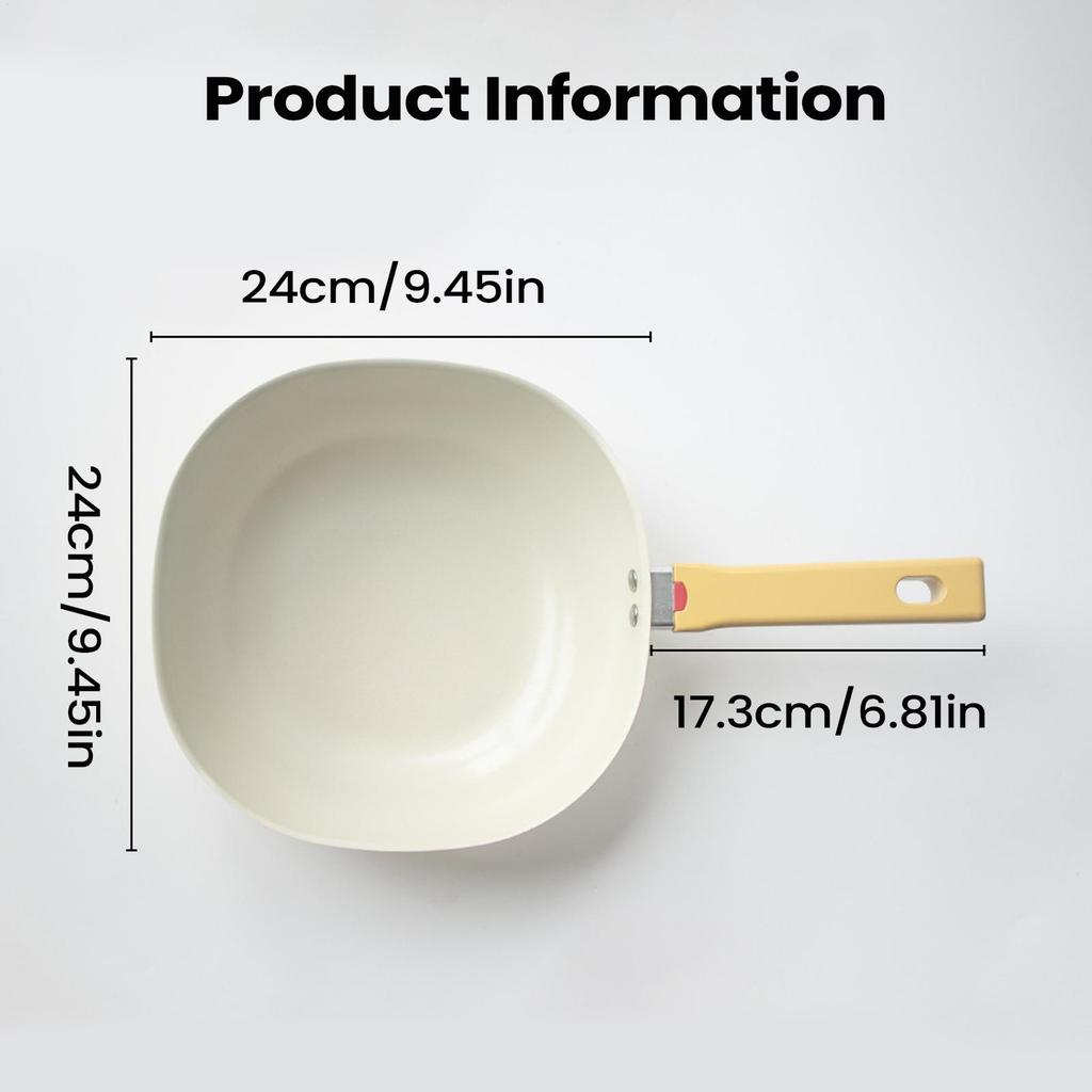 Frying Pan Multifunctional Alloy Skillet With Lid 1.9L Nonstick Frying Pan Skillet For Grilling Home Saute Baking Apartment Meal