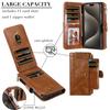 Luxury Detachable Retro Leather Case for iPhone 16 15 14 Pro Max 7 8 XR Xs Max 11 12 13 Mini 14 Plus Cover Zipper Wallet Purse