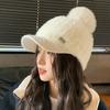 Korean Sweet and Versatile Plus Velvet Knitted Baseball Cap Casual Face Showing Small Warm Hat Outdoor Cold Proof Ear Protection Hat
