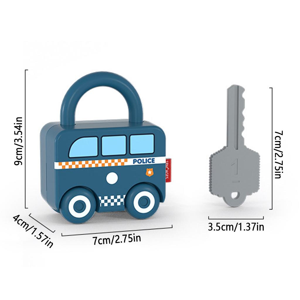 Baby Learning Lock with Key Car Games Early Educational Numbers Matching Locks Parent-children Interactive Unlocking Toys Sensor
