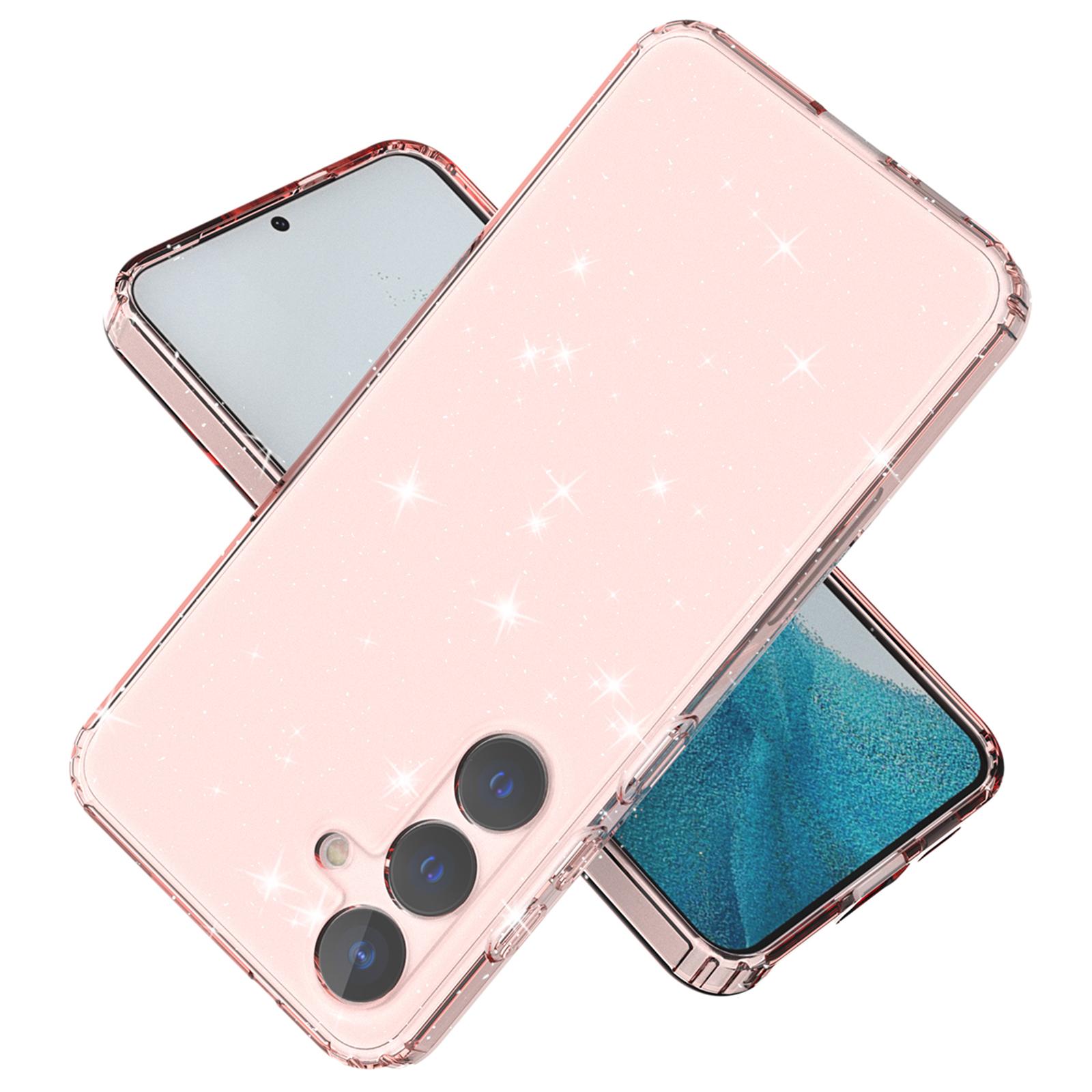 

For Samsung Galaxy S24 TPU Case Glitter Clear Phone Back Cover Transparent Pink
