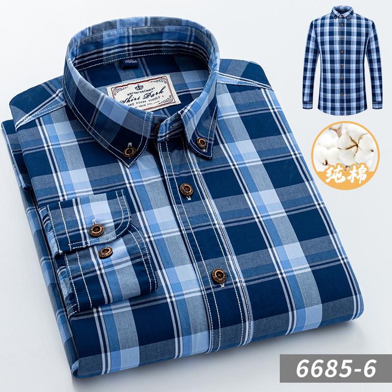 2026 Nuova Moda Uomo a Quadri 100% Cotone Primavera Autunno Tasca Manica Lunga Vestibilità Slim Camicia da Uomo con Bottoni