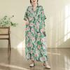 DIMANAF New 2026 Women Plus Size Summer Casual Floral Long Dress Cotton Loose Oversize Maxi Print Beach Sundress