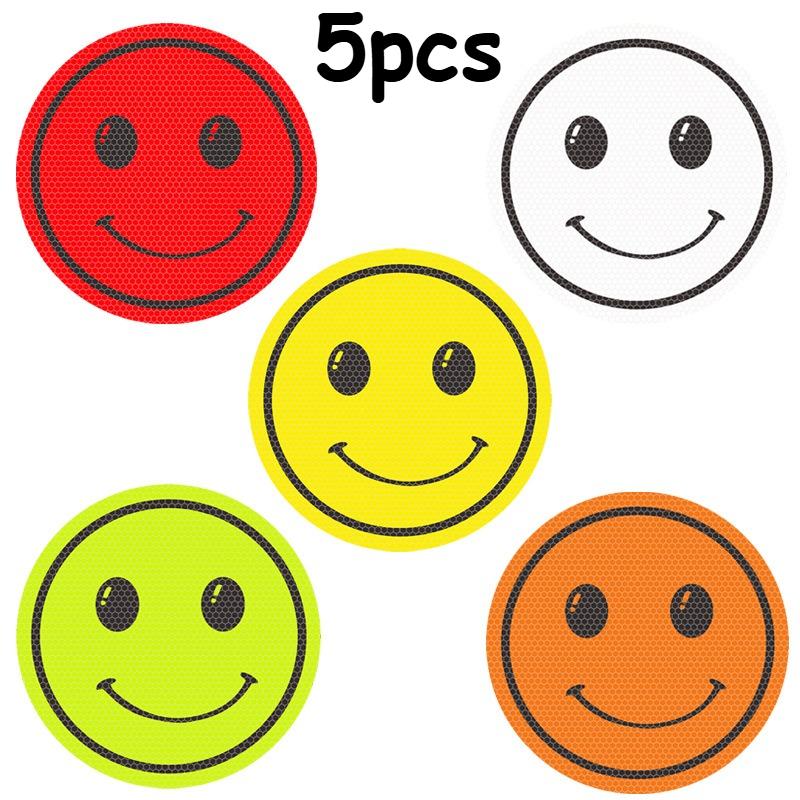

10pcs/5pcs Reflective Happy Face Sticker- Safe Sticker for Backpacks, Bicycles, Helmets and Equipment- for Students and Cyclists