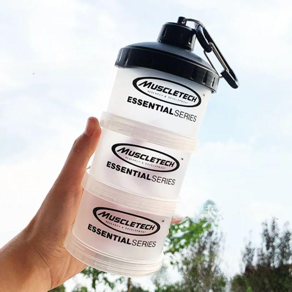 Portable Protein Powder Box Plastic Snack Can Water Bottles Medicine Box Fitness Cup