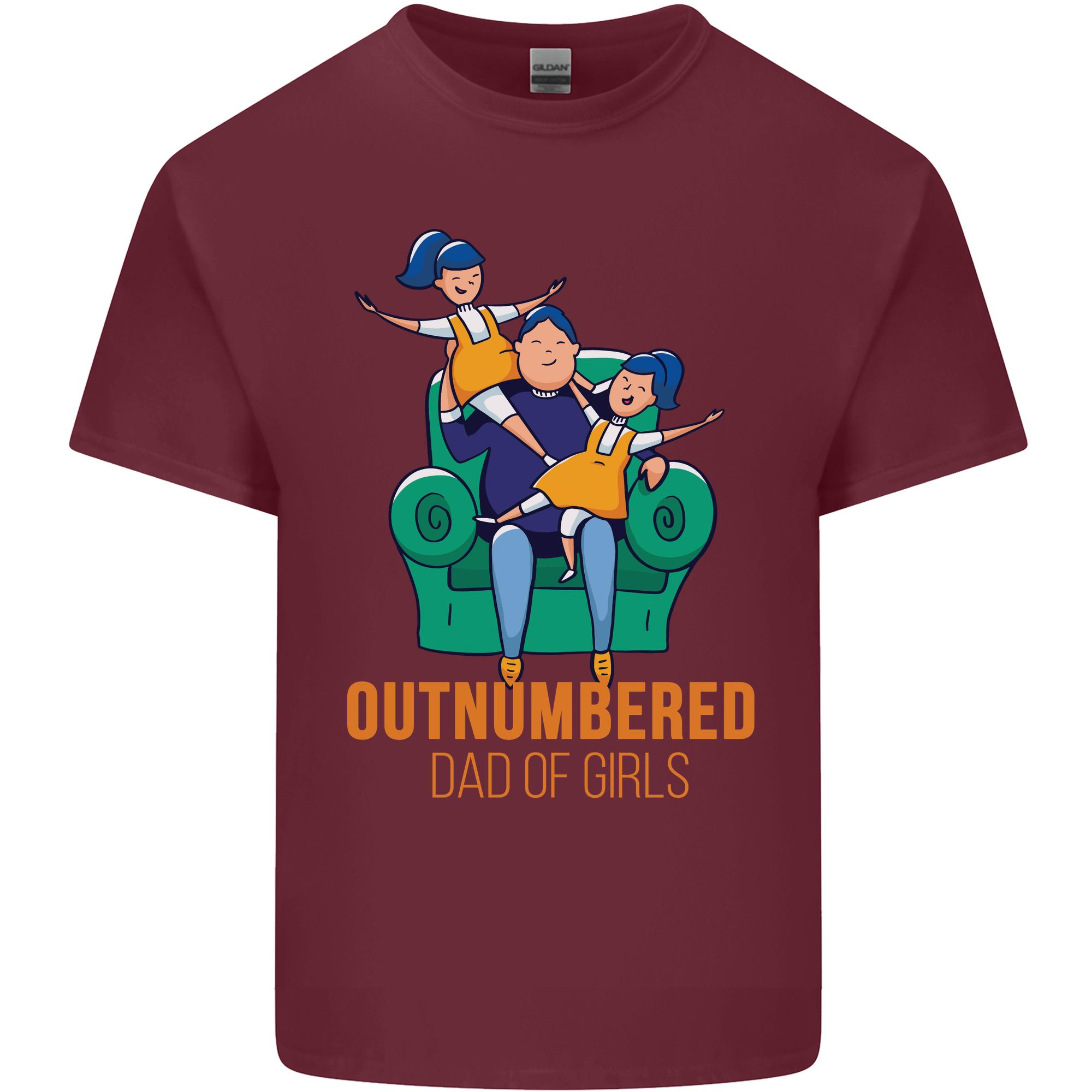 Outnumbered Dad Girls Fathers Day Daughters Unisexs Light Cotton TShirt S