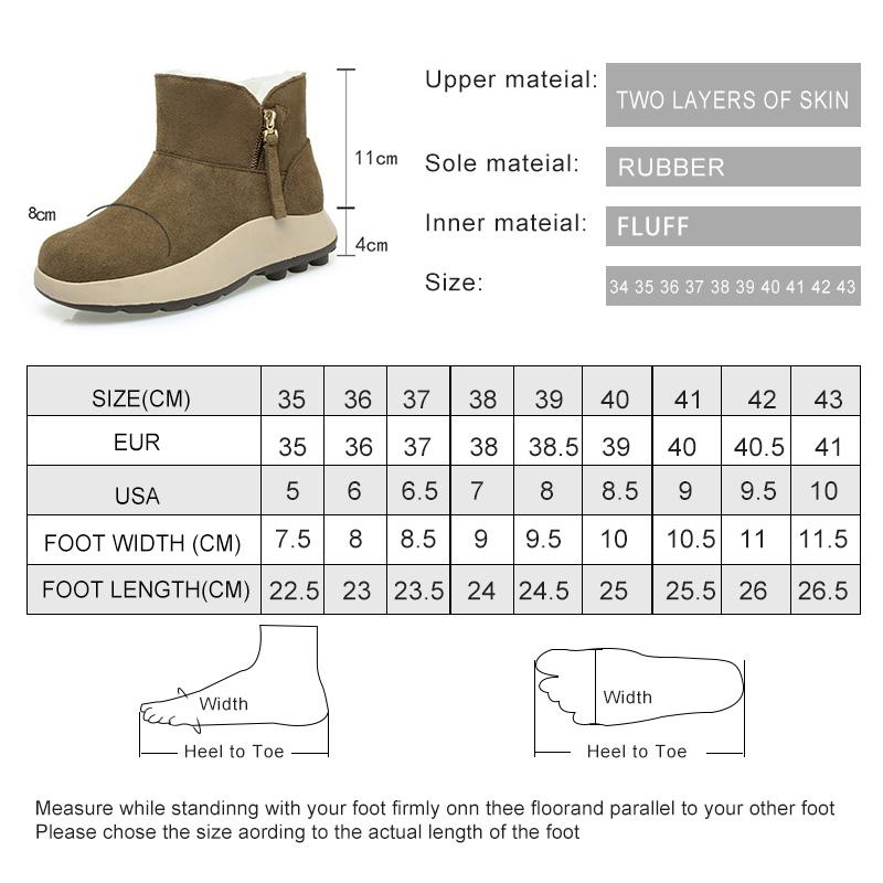 Fashion AIYUQI Snow Boots Women Winter 2025 New Genuine Leather Women Ankle Boots Thick Wool Warm Non-slip Women Booties