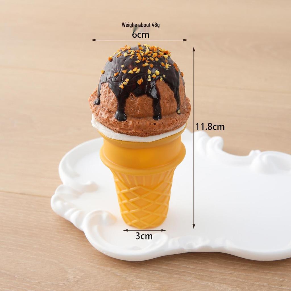 PU Ice Cream Model Prop: Chocolate Popsicle, Sundae, Cone Display Decoration
