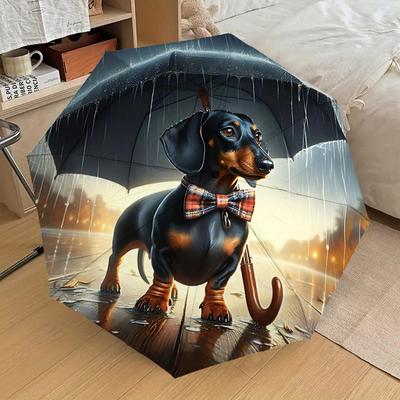 1PC Dachshund Umbrella-8-Rib Reinforced Portable Folding Travel Suitable for All Seasons Outdoor Daily Use-H0317