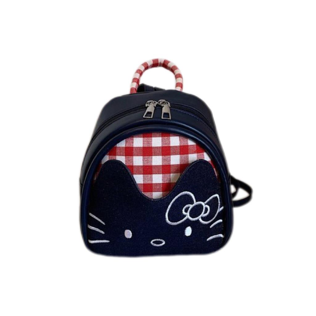 Cute Mini Checkered Cartoon Pattern Backpack For Girl