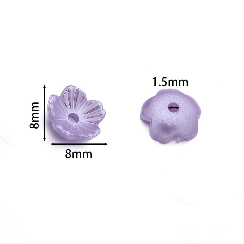 50pcs/Lots ABS Artificial Pearls Flower Beads Caps Spacer Beads for DIY Necklace Bracelet Phone Chain Jewelry Making Accessories