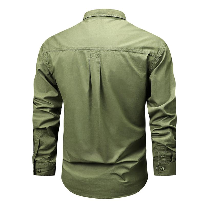 Men's Japanese Spring Casual Loose Long Sleeve Retro Workwear Shirt Jacket