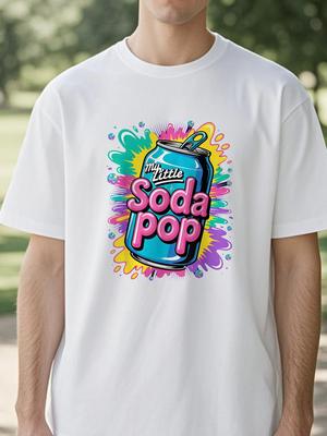 Soda Pop Graphic Summer Casual Tshirts Cartoon Lovely Graffiti Print Tshirts Fashion Round Neck Short Sleeve Loose Tshirts