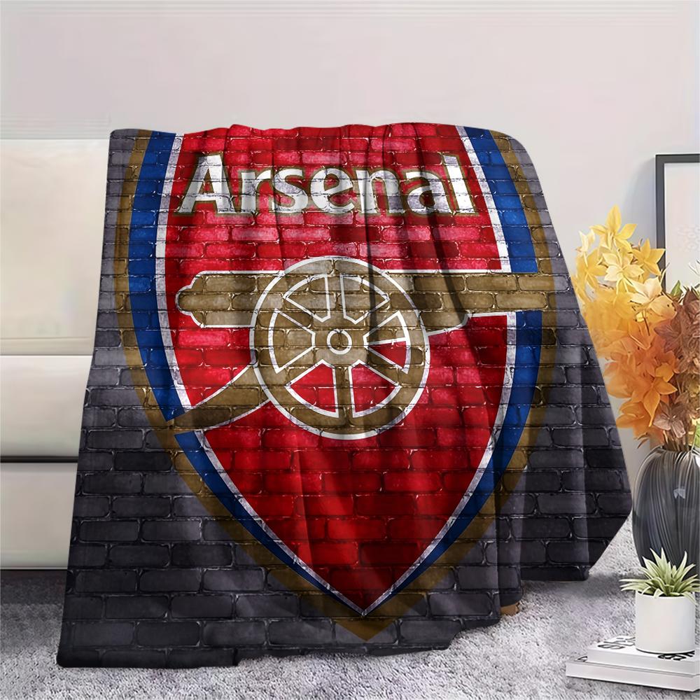 Klub Piłkarski Arsenal, Wzór Koc Flanelowy, Wysoka jakość, Wygodny na Wszystkie Pory Roku, Wystrój Domu, Ciepło i Komfort, Idealny na Prezenty.