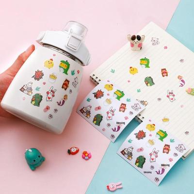 Korean-Style Waterproof Stickers: Dinosaur, Mermaid, Cartoon Decals for Water Bottles & Journals