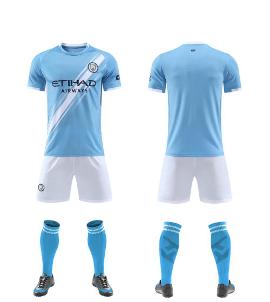 Adult football jersey set Boys Messi C Luo jersey Primary school girls class game training jersey customization