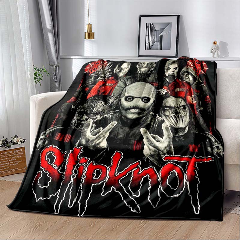 Coperta stampata con copertina dell'album Slipknot, Rap-Metal, Heavy Metal, Morbida e Calda in Flanella, per Divano, Letto, Ufficio Portatile, Regalo