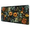 Retro Flower Art Rendering Mouse Pad Desk Mat Gaming Mat Gamer Pc Accessories Keypad Expansion Pads Rubber Antislip Office Pads