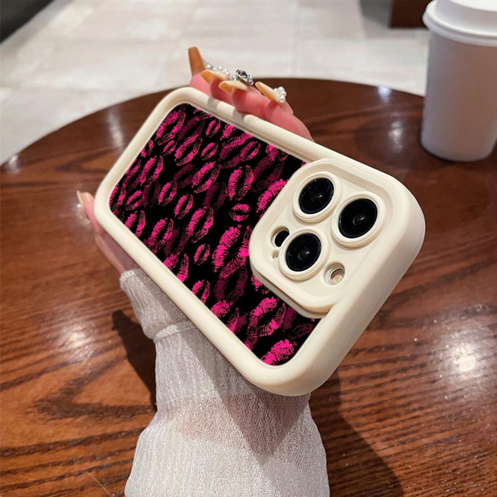 LZ22 Lips Kiss Digital Design Silicone Phone Case for Samsung A15 A35 S24 S23 Ultra S22 S21 Plus S20 A05 A06 A54 A55 A53 A14 M15 Shockproof Back Cover