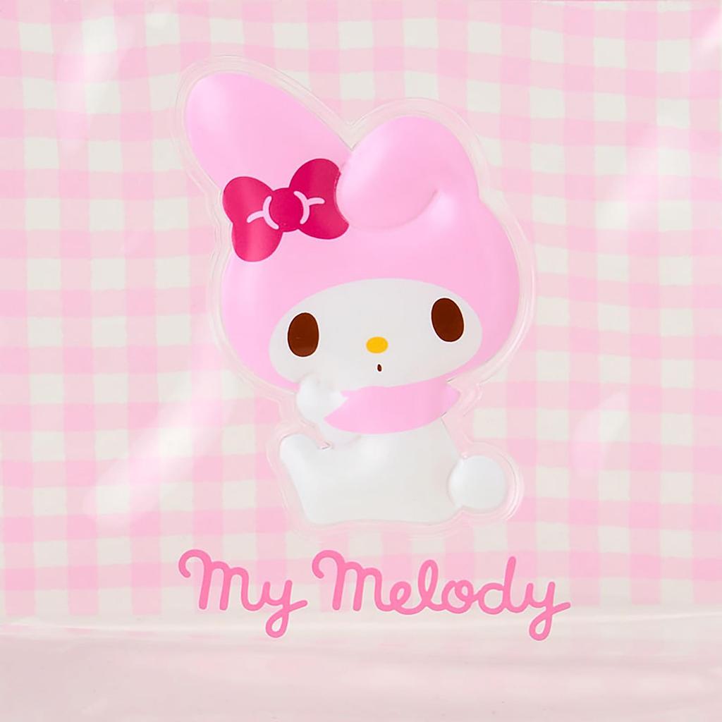 Sanrio My Melody Clear Transparent PVC and Zipper Suitable for Ages 3 and x x inches x 10 x 15 Product 732141 Pouch, Steel, Closure, Up, Approx. 8.7
