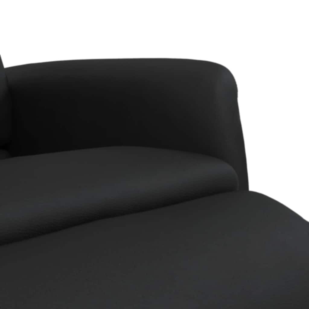Relaxation Armchair with Footrest Black Faux Leather