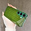 Woven grass mat PhoneCase Glass PhoneCase for Samsung Galaxy S26 S25 S24 S23 S22 FE Ultra Plus Built-in glass green Exquisite