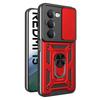For Xiaomi Redmi 15 4G (EU) (171mm) Case Kickstand PC+TPU Phone Cover with Camera Lens Slider