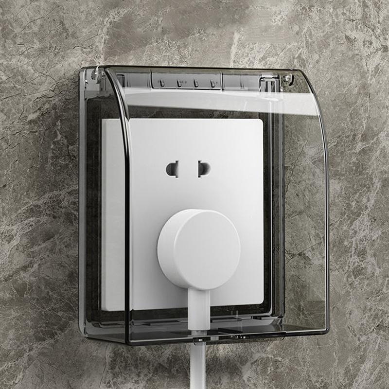 Wall-Mounted Switch Protective Cover Self-Adhesive Enlarged Plastic Socket Waterproof Box 86 Type Electric Plug Cover Bathroom