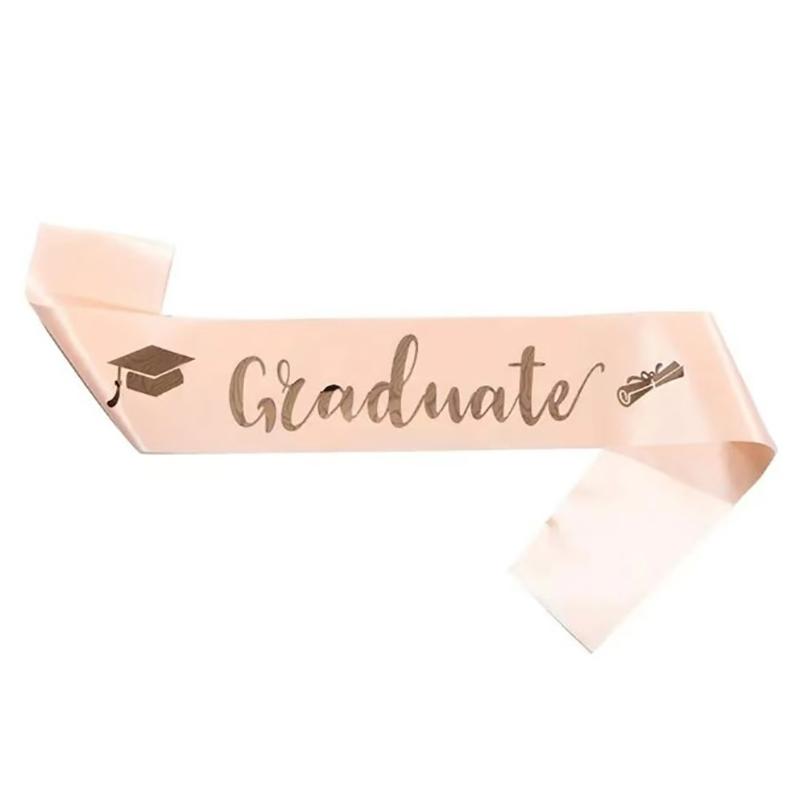 Black Gold Graduation Sash Belts Booth Props Congrate Grad Ribbon Shoulder Straps Party Supply For Graduate Decorations
