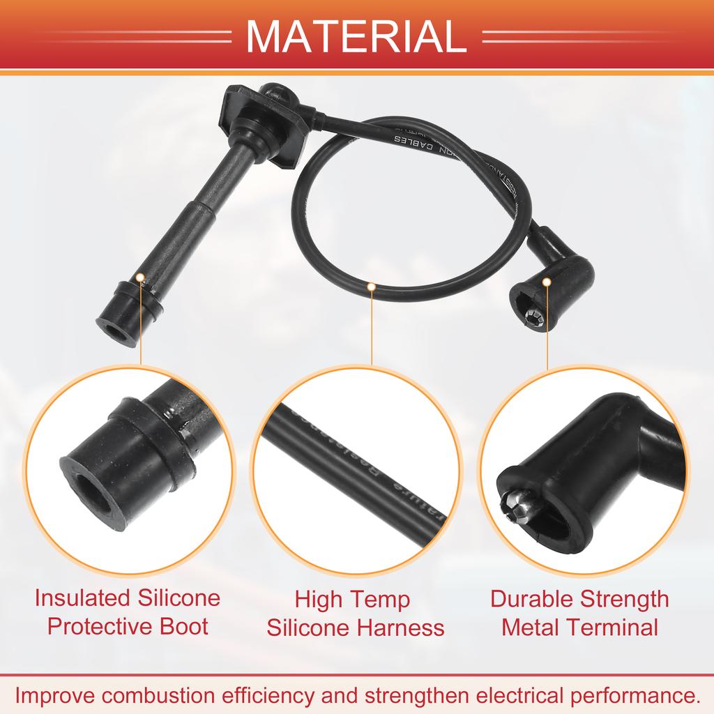 UXCELL 4pcs Spark Plug Wire Ignition Coil Cable No.FP1318140B for Mazda 626 IV 92-97