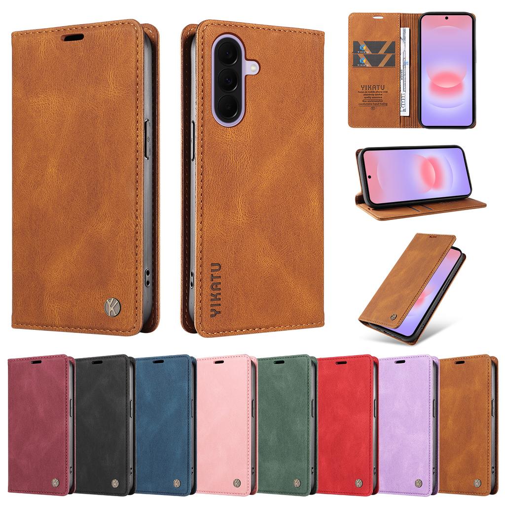 Leather Wallet Magnetic Flip Case for Samsung Galaxy A17 A27 A37 A57 A56 A36 A26 A16 A55 A35 A25 A15 A54 Card Holder Cover