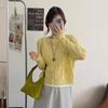 Wear solid color twist sweater cardigan jacket women's autumn new soft waxy lazy knitted sweater top