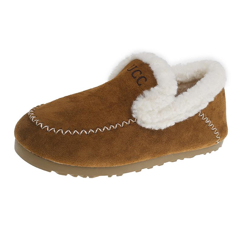 

Зимние сапоги для снега, новые женские теплые хлопковые ботинки с подкладкой, для дома, с толстой подошвой, плюшевые хлопковые сапоги с кроликом, ботильоны для отдыха на мягкой подошве 35 коричневый