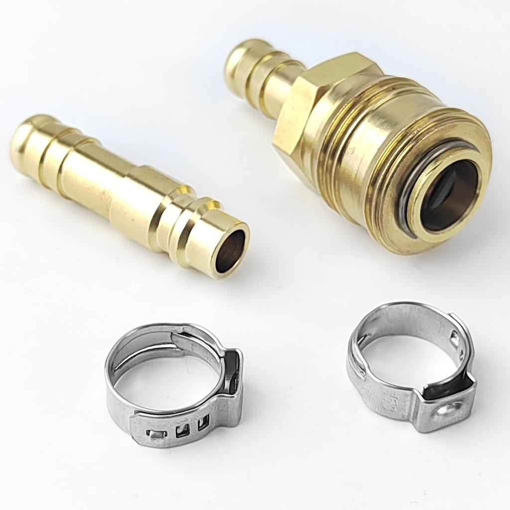 1 set kompressorslangkoppling 10 mm självlåsande slangklämma 47 mm x 10 mm för luftslangslinjer och pneumatiska verktygsdelar