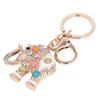 Porte-clés en alliage de zinc en forme d'éléphant avec strass Belle apparence Écologique Tendance