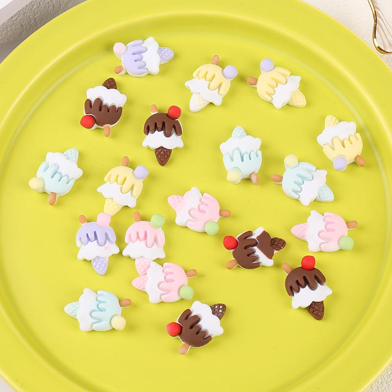 Ice Cream Resin DIY Accessories: Phone Case, Hair Clip, Headwear, Hair Tie, Brooch Material