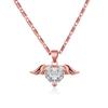 Luxury Exquisite Angel Wings Heart Crystal Pendant Necklace Stainless Steel Neck Chain for Women Trend Temperament Jewelry Gifts