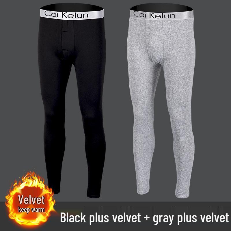 Herren Übergröße Thermofleecegefütterte Wollleggings für den Winter - Enganliegend, Verdickt und Warm