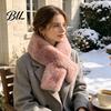 Heat Storage Neck Protection Women Imitation Mink Fur Scarf, Thickened Soft Plush Thermal Winter Wrap Warmer, Cold Weather Elegant Shawl Accessory for