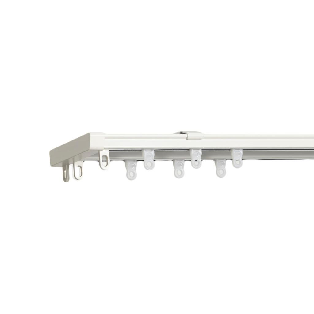 Toso Curtain Rail, White, Double, 1.6m-3.0m, Retractable, Quiet, with Return Function, Ceiling/Front Mount, 30007664
