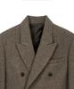 Noirer Alpaca Twill Double-Breasted Coat (Brown)
