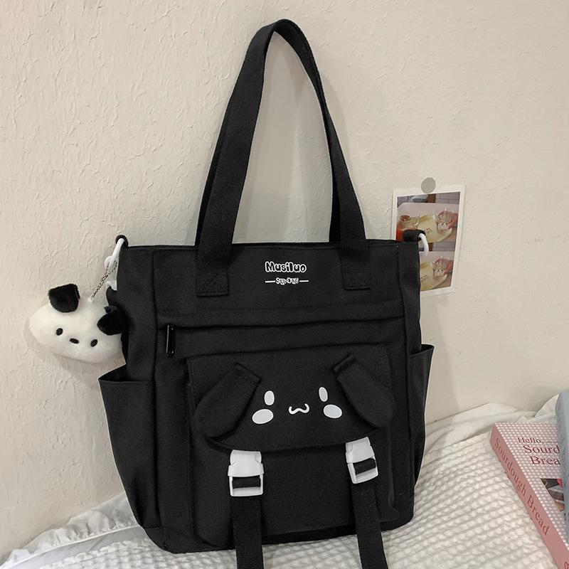 Tutorial Tasche Handtasche Tragen Büchertasche Grundschülerinnen Nachhilfetasche Kontrastfarbe Handheld Ein Schulter Umhängetasche