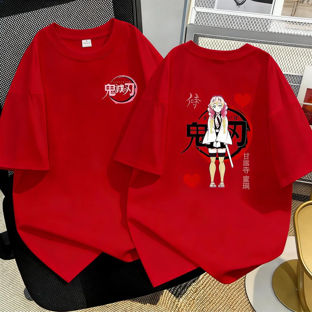 Plus Size Demon Slayer Anime Printed Unisex and Women Tshirt Casual Summer Parent Child Top Fashion Street Wear Harajuku Style Y2K