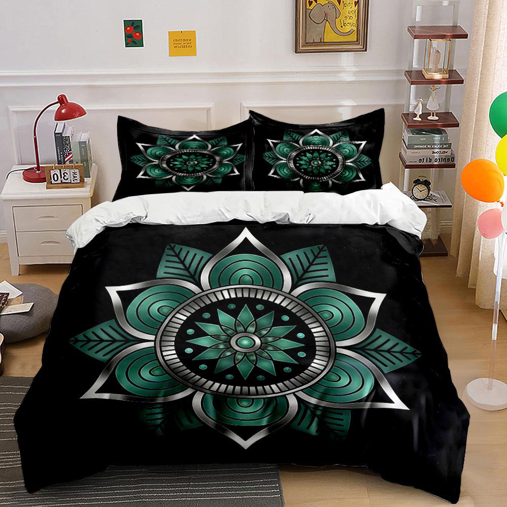 Mandala Design Art Set Soft Comfortable Duvet Cover Bedding Set Included 1*Duvet Cover & 2*Pillowcases, Gift